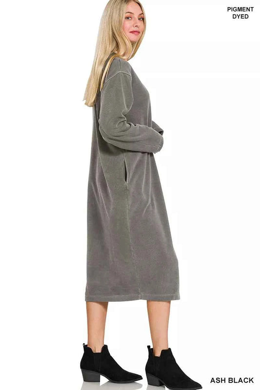 Zenana Soft Fleece Pigment Dye Sweatshirts Dress 84a50d76-3262-464c-91f2-62e85abc94cf-Max-Origin