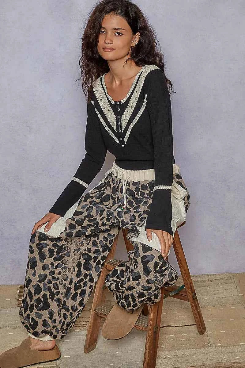 POL Ribbed Half Button Lace Detail Knit Top 84ab1733-34fb-4519-bc8d-d89952ea4c00-Max-Origin