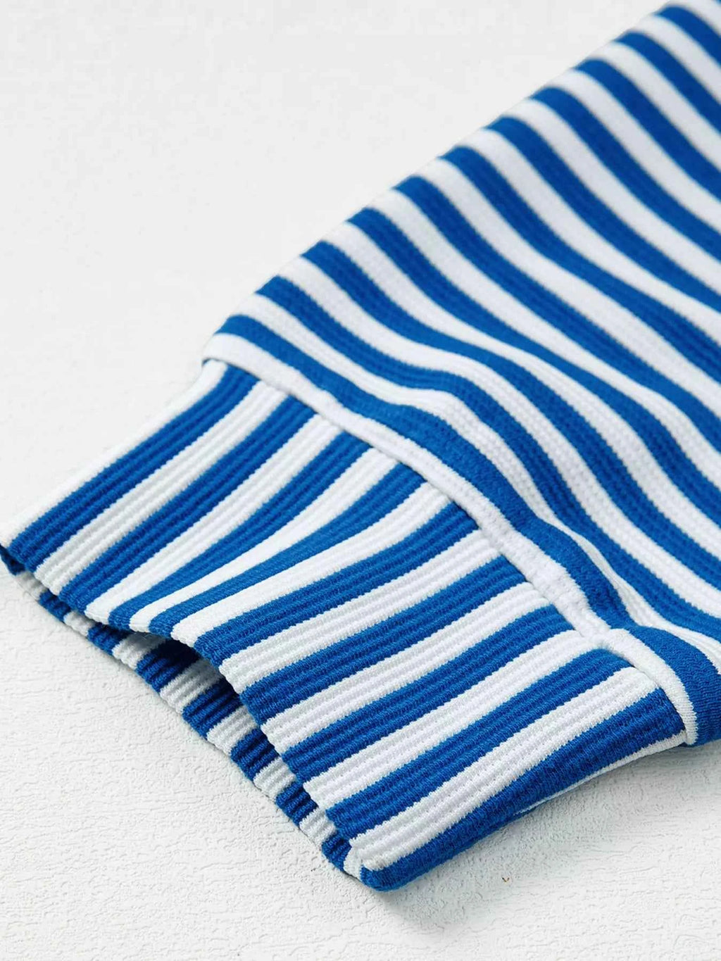 Stripe Quarter Zip Collar Long Sleeve Top 84b2d7c14db9489fbb31ccc9285ed42e-Max-Origin