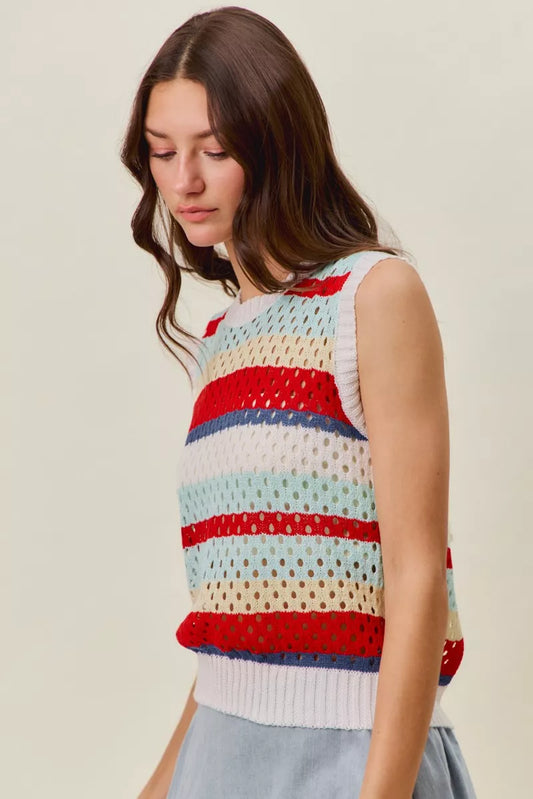 Tie Back Multi Stripe Sweater Knit Tank Top 84b35dc2-f974-4f98-a4bb-f8145371a623-Max-Origin