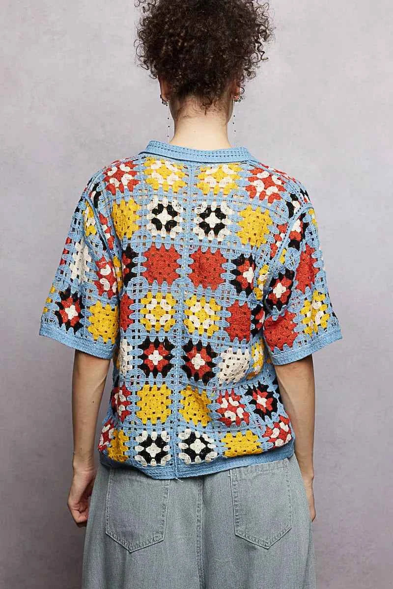 POL Crochet Short Sleeve Relaxed Fit Shirt 84b6f79f-5130-417e-8320-10148a28eeb8-Max-Origin