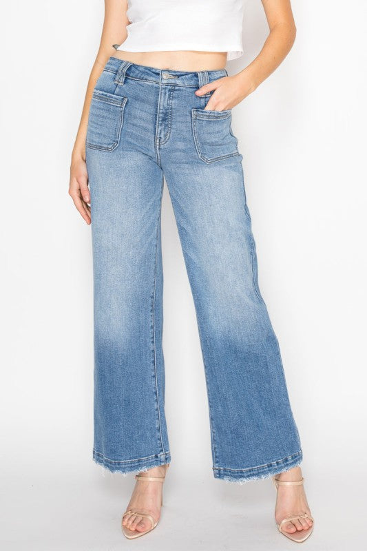 Eco Friendly Fabric High Rise Slim Palazzo Jeans 84d3658e-492a-4feb-b5aa-ea621d5fc81d