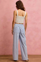 SO ME Wide Check Pants With Side Lace Trim And Piping 84d9a4ee764d453f818b5ca9e0d9c343-Max-Origin
