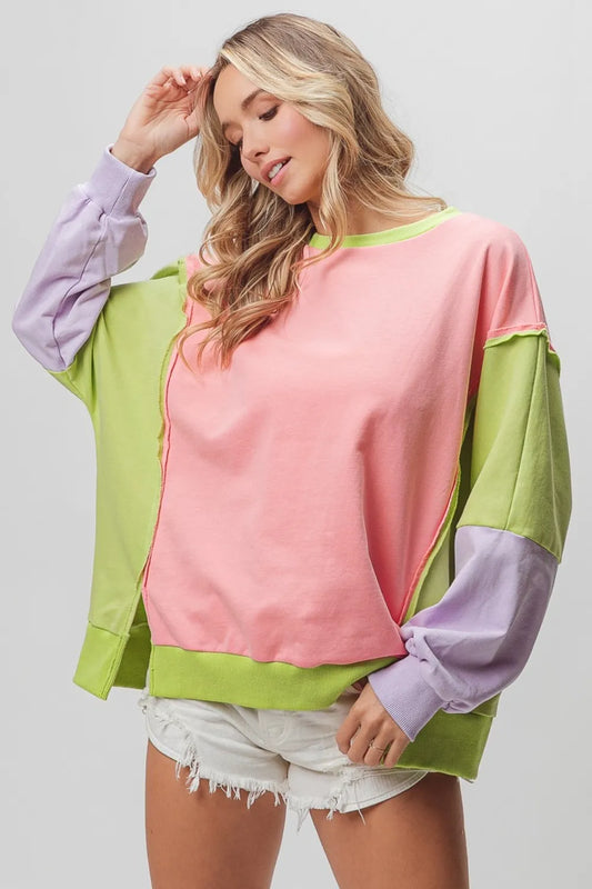 Washed Color Block Sweatshirt 84de3759-6754-403a-99f2-0dbc90c3e823-Max