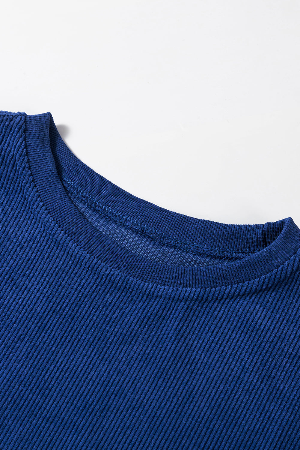 White Drop Shoulder Rib Knit Oversized Sweatshirt 84ded48c95f7a33d