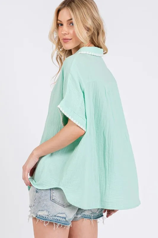 SAGE+FIG Boho Contrast Zigzag Trim Gauze Button-Up Shirt 84fa7e0b-2ba8-4dcc-89a9-c4bd7091182f-Max