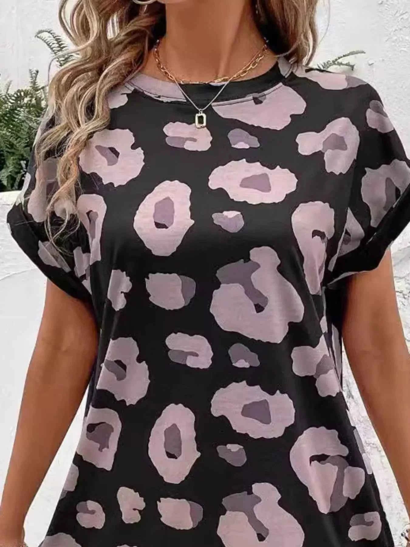 Leopard Short Sleeve Dress with Pockets 84fe50ae-194c-42e2-abb3-40202fb5b9fb-Max-Origin