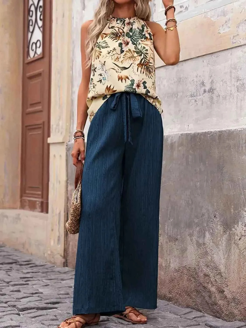 Printed Tank Top and Wide Leg Pants Set 85029f11-8947-4edf-ac2c-f26284733e88-Max-Origin