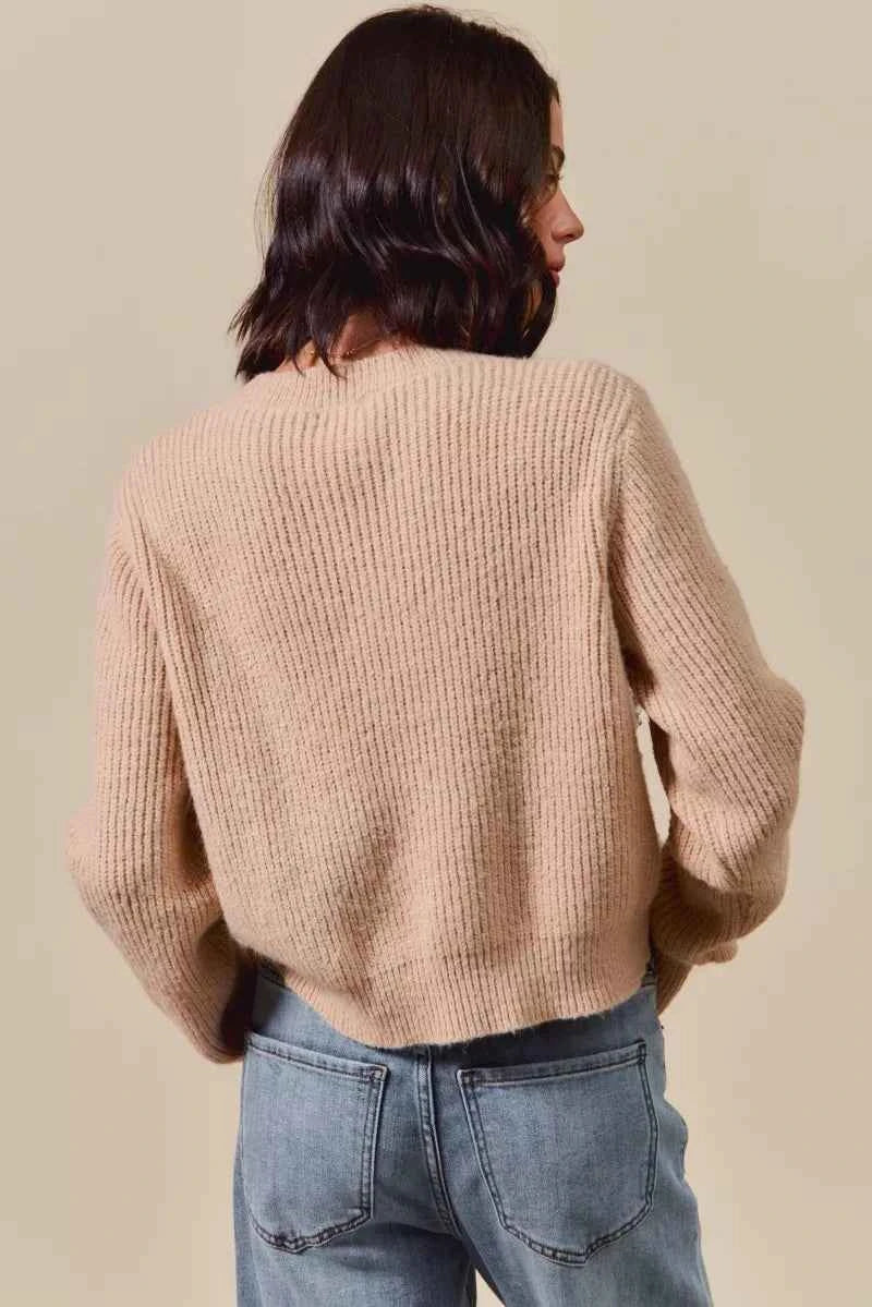 SO ME Checkered Plaid Tape Lace Up Ribbed Sweater 851622bdc3394d5294605ce34d3b78e4-Max-Origin