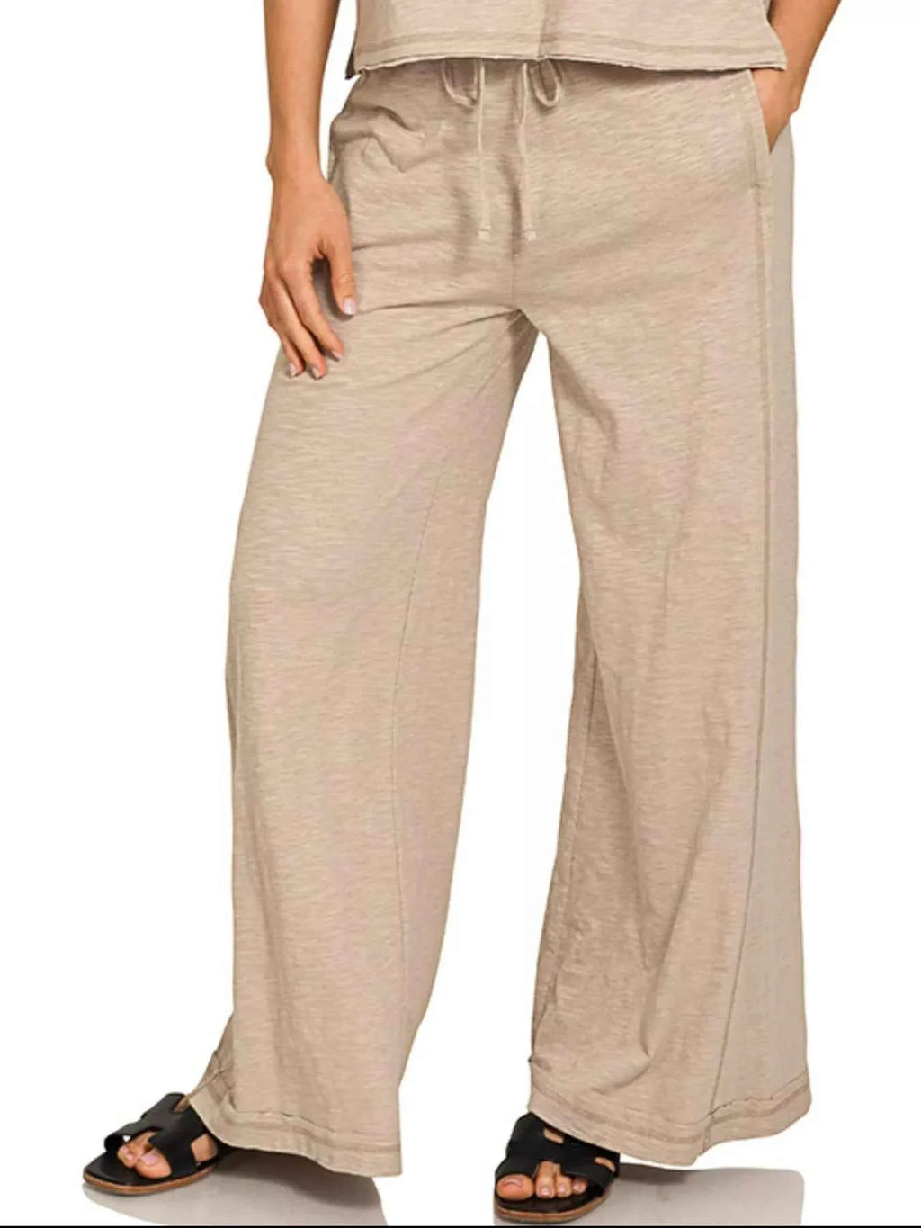 Zenana Cotton Slub Short Sleeve Tee and Pants Set 85302328-ac89-45f3-ae0d-ec4fe6fd6956-Max-Origin