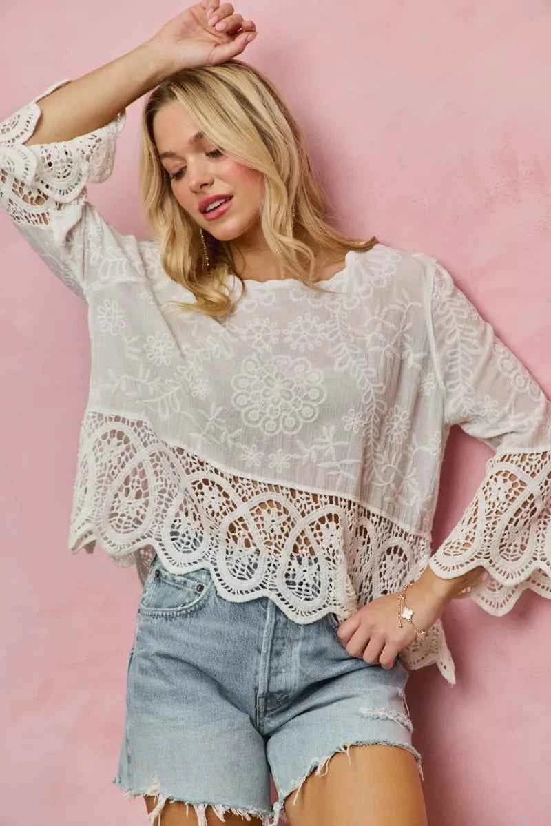SO ME Floral Embroidered Crochet Lace Trimmed Top 8535a46d45294464858c3f6404f474ca-Max-Origin