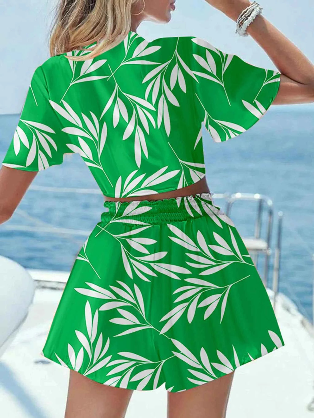 Printed Tie Front Top and Shorts Set 853a3ece57a744289a46a16cf074f57f-Max-Origin