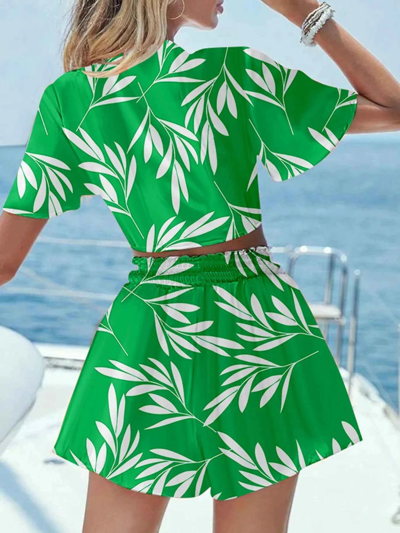 Printed Tie Front Top and Shorts Set 853a3ece57a744289a46a16cf074f57f-Max-Origin
