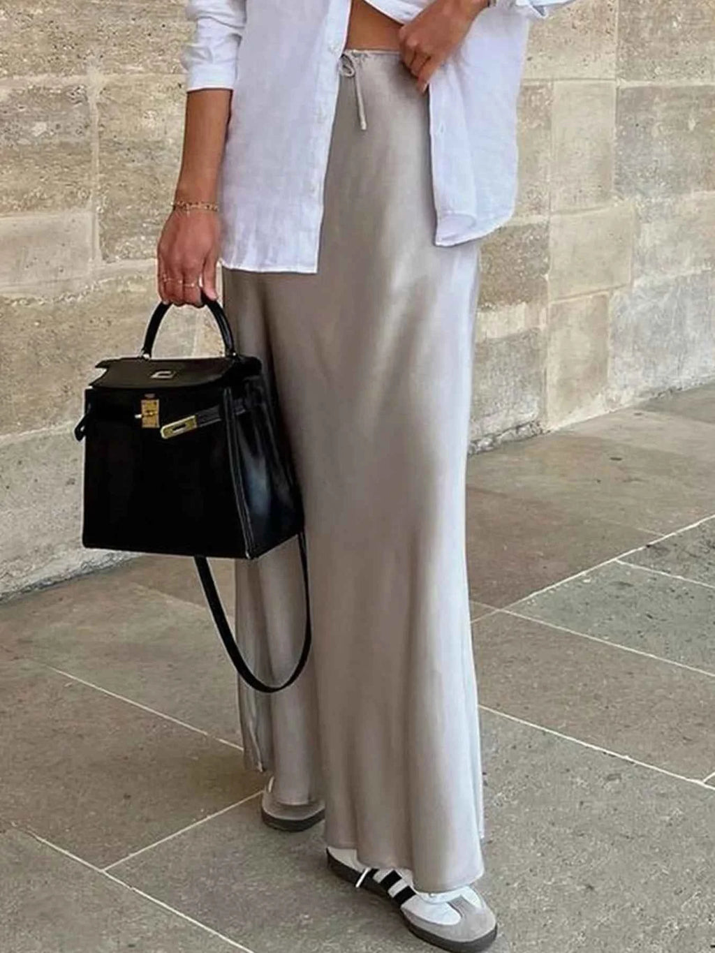 Satin Maxi Skirt with Drawstring Waist 853fe1aef0114013842295336644a933-Max-Origin