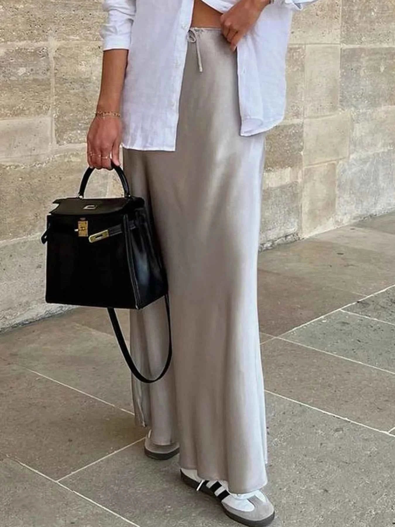 Satin Maxi Skirt with Drawstring Waist 853fe1aef0114013842295336644a933-Max-Origin