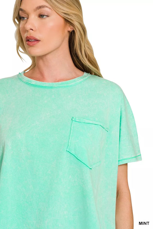 Acid Washed Round Neck Short Sleeve Oversized T-Shirt 85438524-3e3f-4ea0-815e-4cb2f94b8d03-Max-Origin