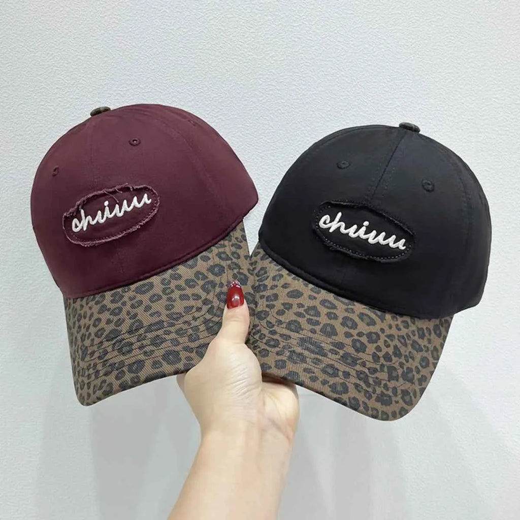 Leopard Print Baseball Cap with Embroidered Letter 855bf757-6089-4010-b8fa-844a3d76774e-Max-Origin