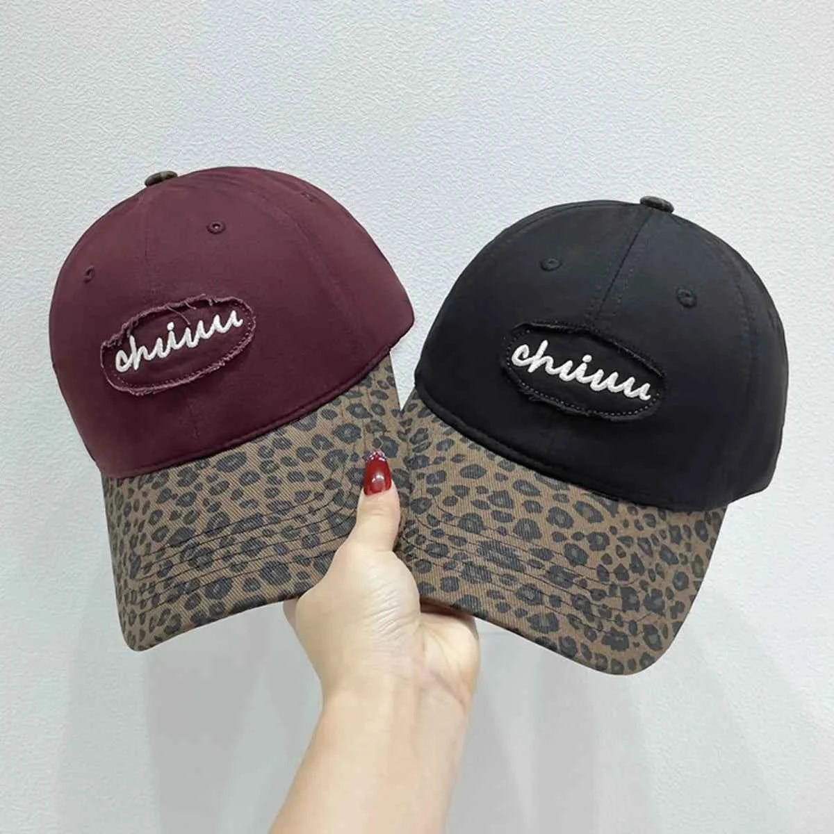 Leopard Print Baseball Cap with Embroidered Letter 855bf757-6089-4010-b8fa-844a3d76774e-Max-Origin