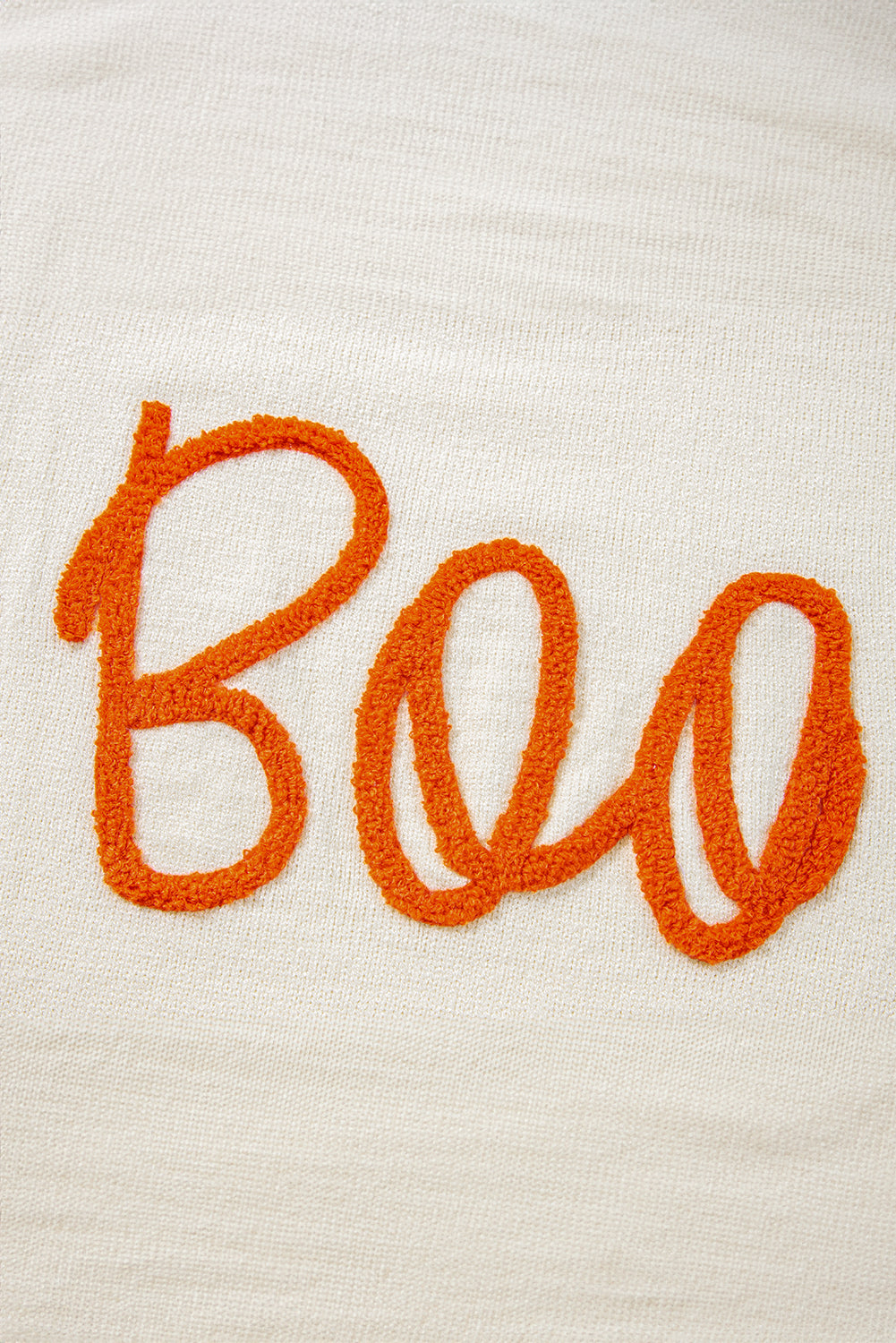 Orange Halloween Boo Drop Shoulder Knit Sweater 8567b163cd77a882