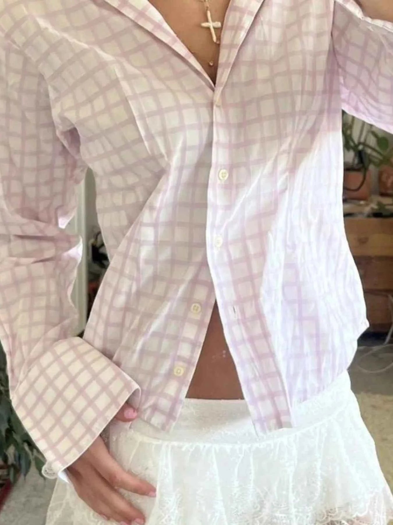 Printed Button-Down Long Sleeve Shirt
