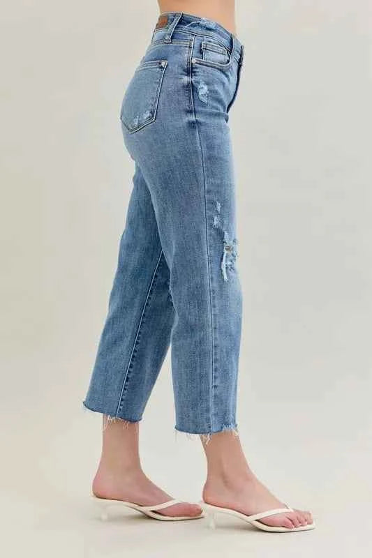 Judy Blue Full Size High Waist Destroy Crop Wide Leg Jeans Plus Size 85820ff6ae234e0187ac13e767395904-Max-Origin