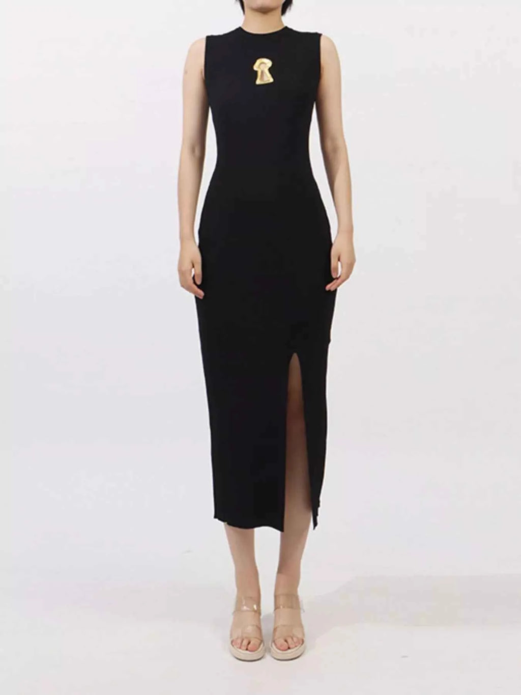 Slit Round Neck Sleeveless Dress 85830e68-67be-4997-b9c6-f871740e0519-Max-Origin