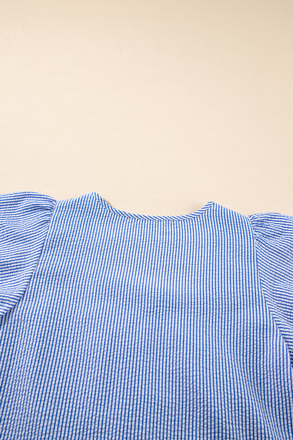 Sky Blue Striped Crochet Applique Boho Blouse 858404093b2dd8e2