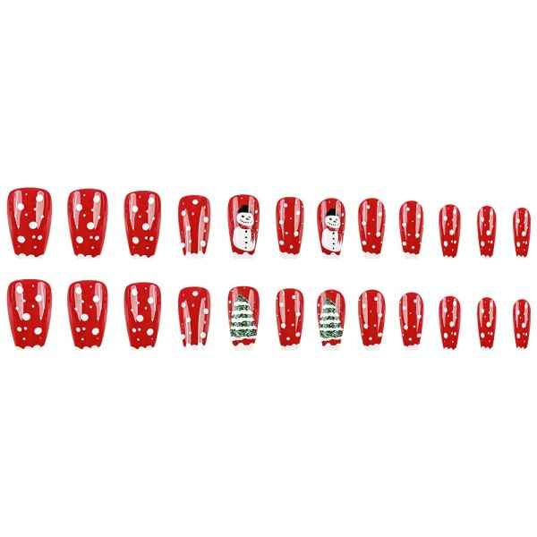 Christmas Press on Nails Medium Red French 858d12a9-9560-4933-805a-6e68c251a759