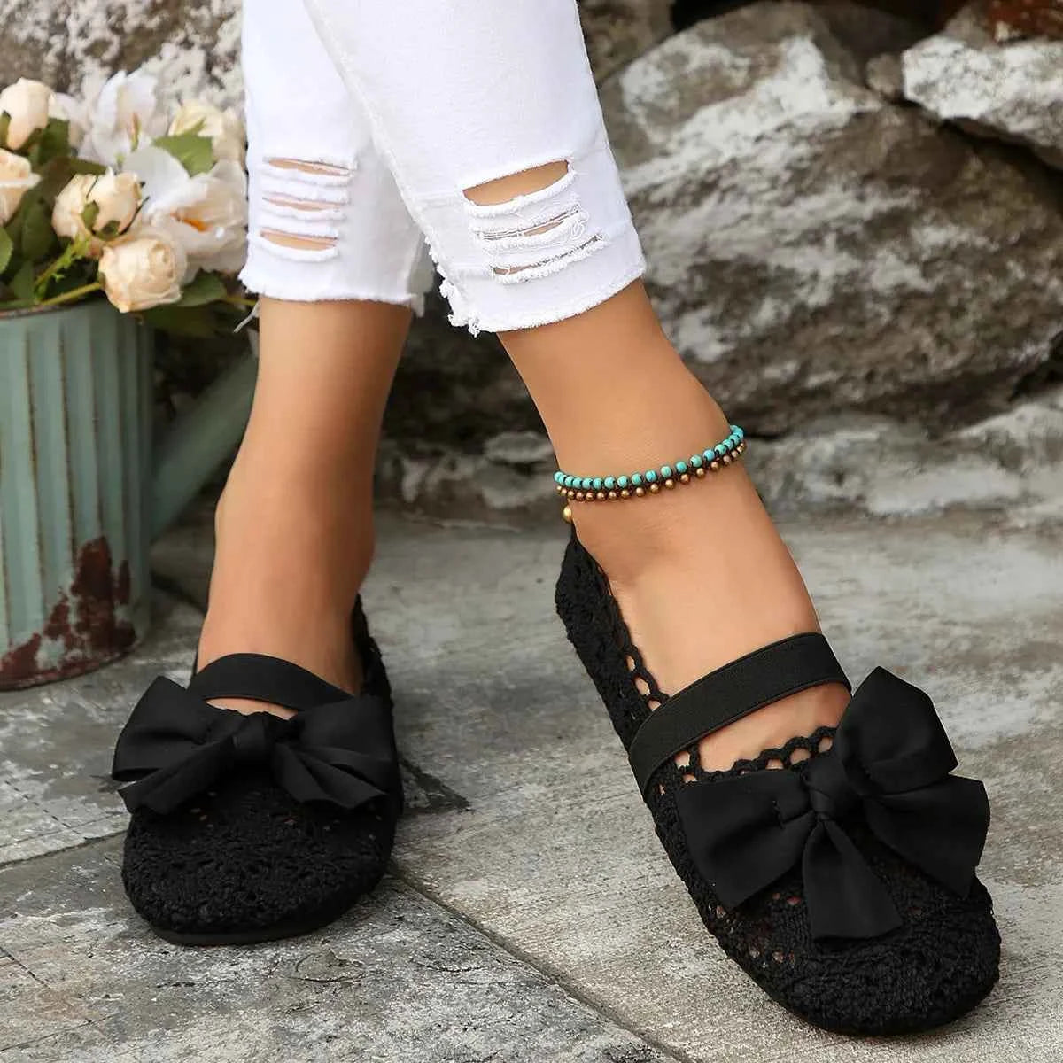 Bow Round Toe Flat Slip-Ons 859e3eb5fb9444de884c18b9ebef3f51-Max-Origin