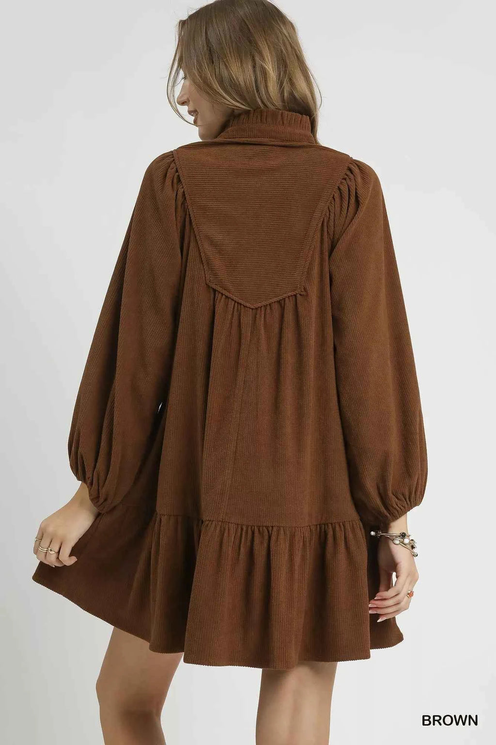 Umgee Corduroy Tiered Babydoll Dress 85a58d08-0e0e-4b36-8ac6-c609eeb6a41d-Max-Origin