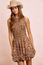 BiBi Leopard Bow Tie Attachable Puff Sleeves Dress 85aee0776a0c4e72ad76b2f3ea5f1ee4-Max