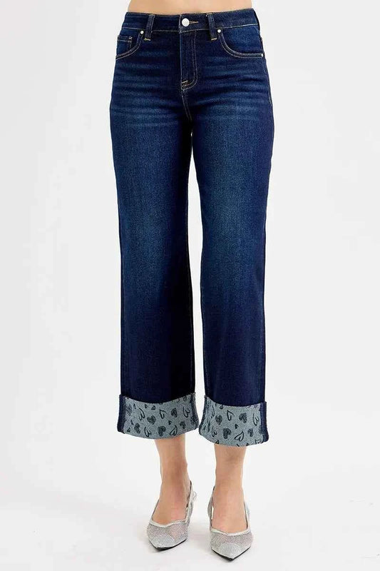 Full Size Mid Rise Fit Crop Wide With Printed Cuff Jeans Plus Size 85b01a79301d44f2bd31c1aa9a2fd2b7-Max-Origin