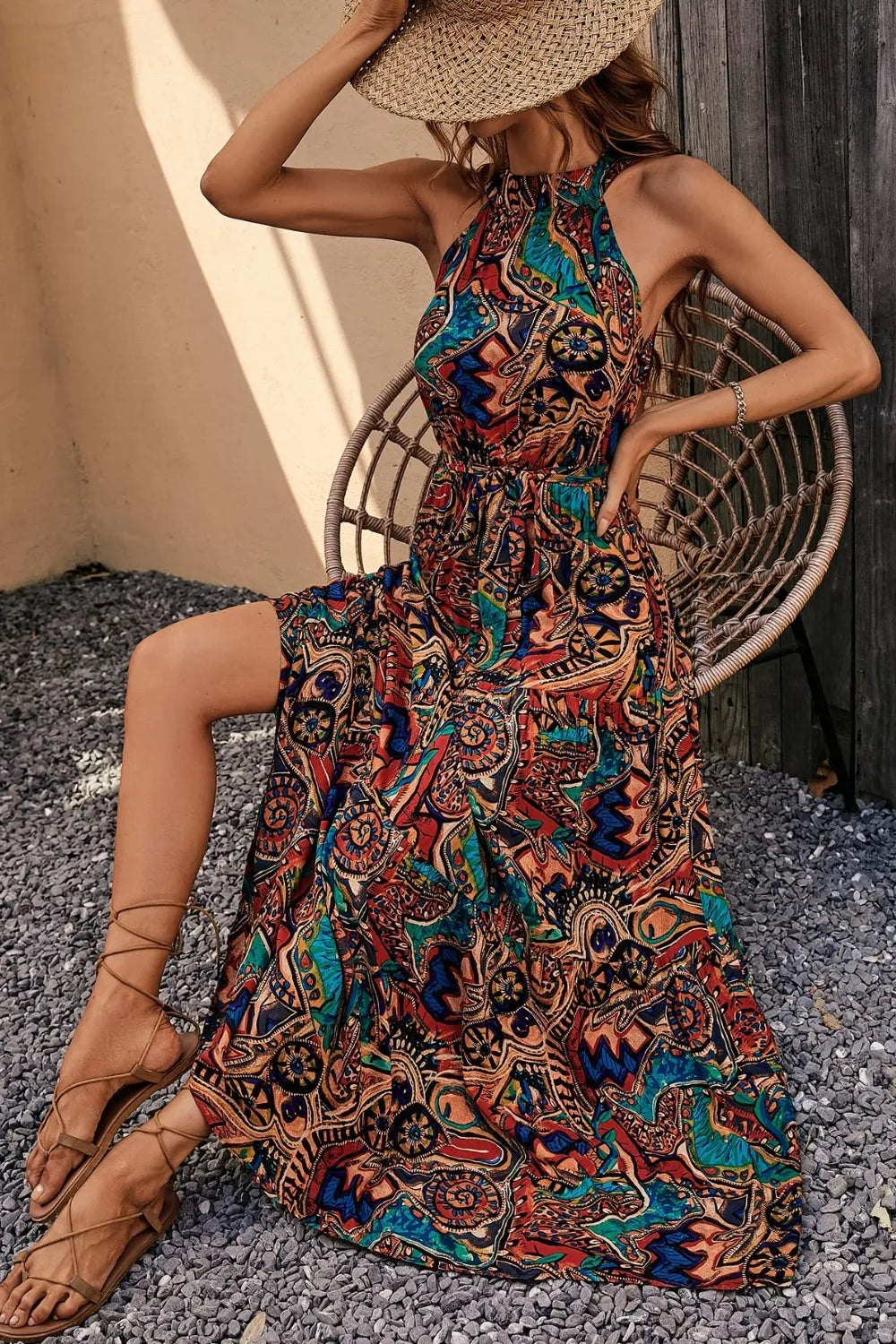 Tied Floral Sleeveless Dress 85ddab6d-ed98-4b82-bde6-b04fa6cb8f14-Max