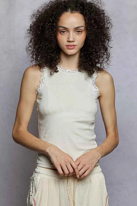 POL Round Neck Cropped Tank with Lace Trim CREAM 85ded2ed-f9d2-43fd-99cc-227a052e6b76-Max-Origin