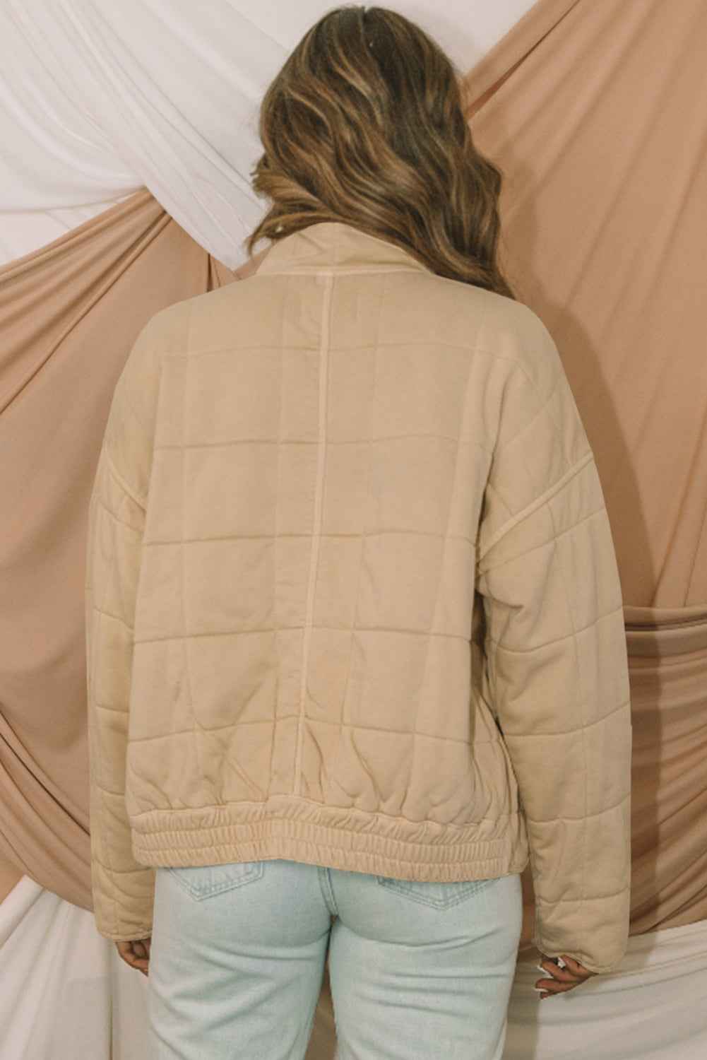 Green Zip Up Pocket Quilted Cropped Jacket 85e08e187c8eb76c