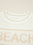 BEACH Hollow Out Knitted Lightweight Dolman Sweater 85e17adf172a4a2d8e74d1bf139352b1-Max-Origin