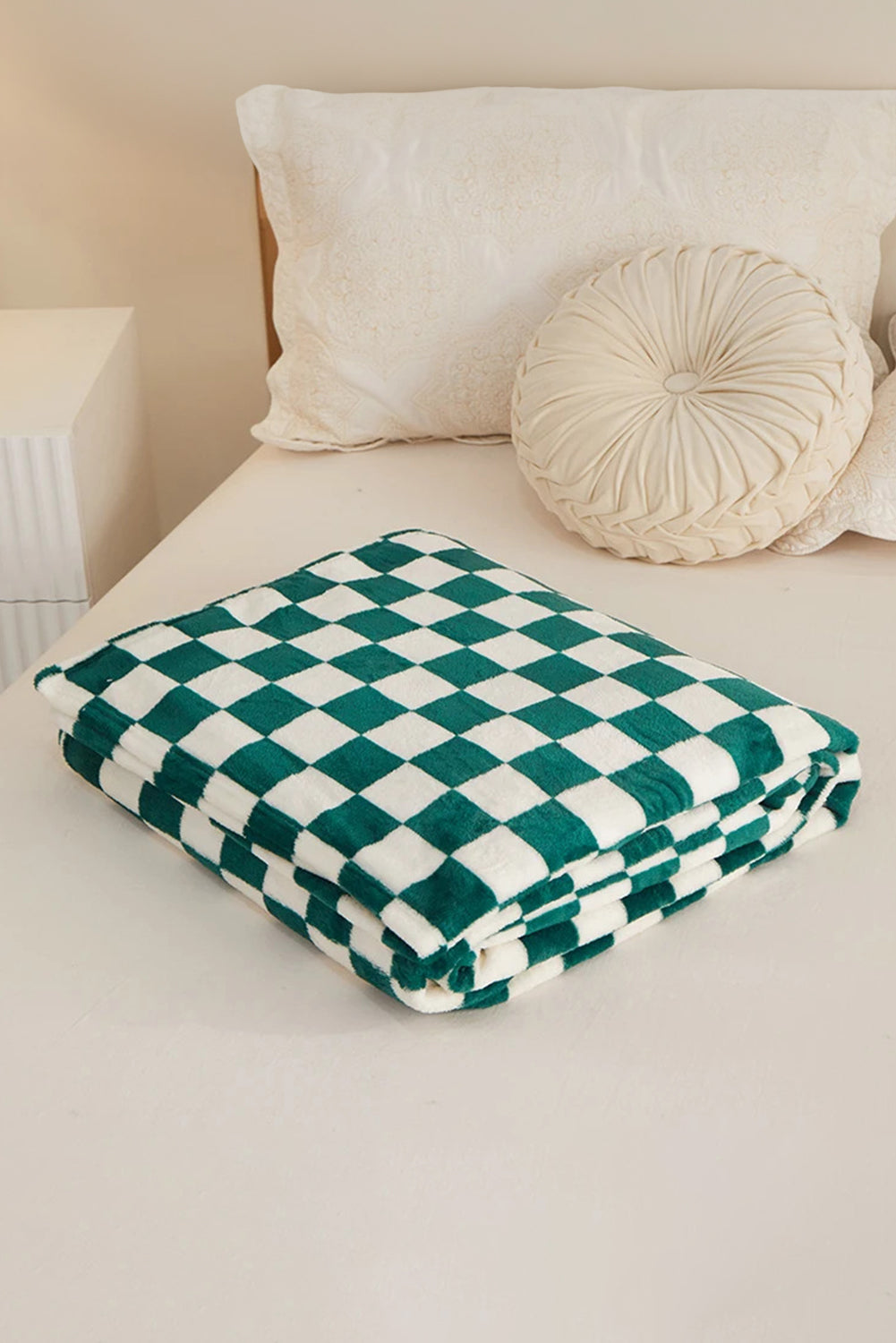 Navy Blue Checkerboard Printed Soft Throw Blanket 120*200cm 8602b77ef02bd21e