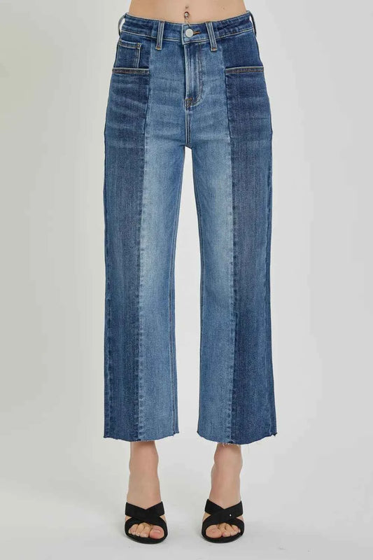 Full Size Mid-Rise Waist Two-Tones Jeans with Pockets 860f93a5-e6ff-4a42-aee7-2d06a13945c5-Max