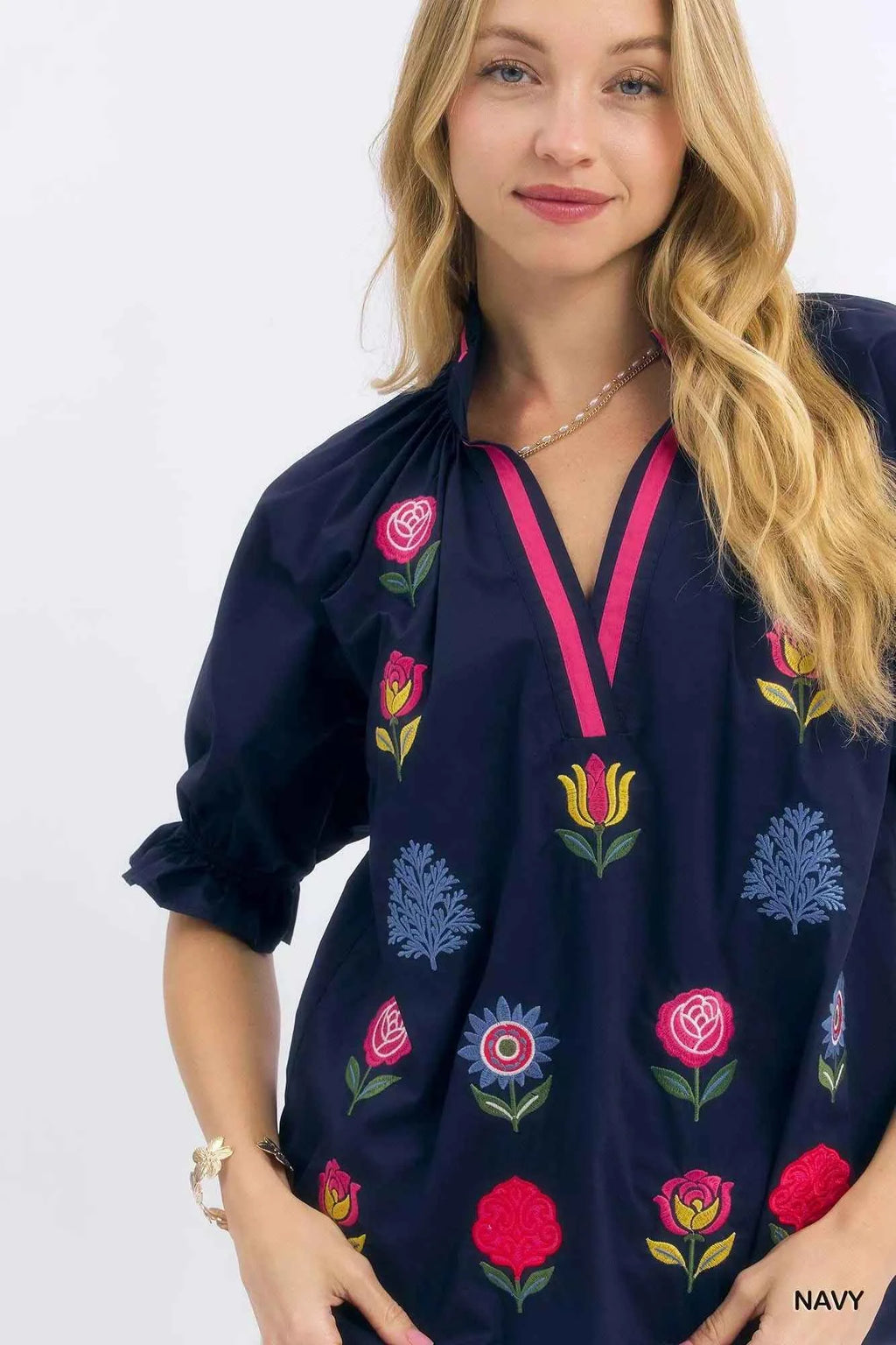 Umgee Embroidered Floral Top with Contrast Trim 8628160f-a8a2-44f1-83e2-2c9ec59c7823-Max-Origin