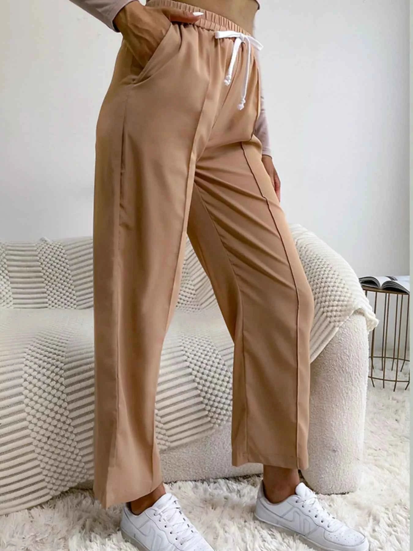 Wide Leg Drawstring Casual Pants 86382df4-697e-4ae5-aa8e-a513aa654577-Max-Origin