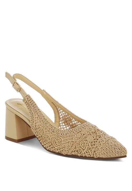 Tolina Woven Design Slingback Sandals 8638be94-e593-470e-a538-77829c80cdb0