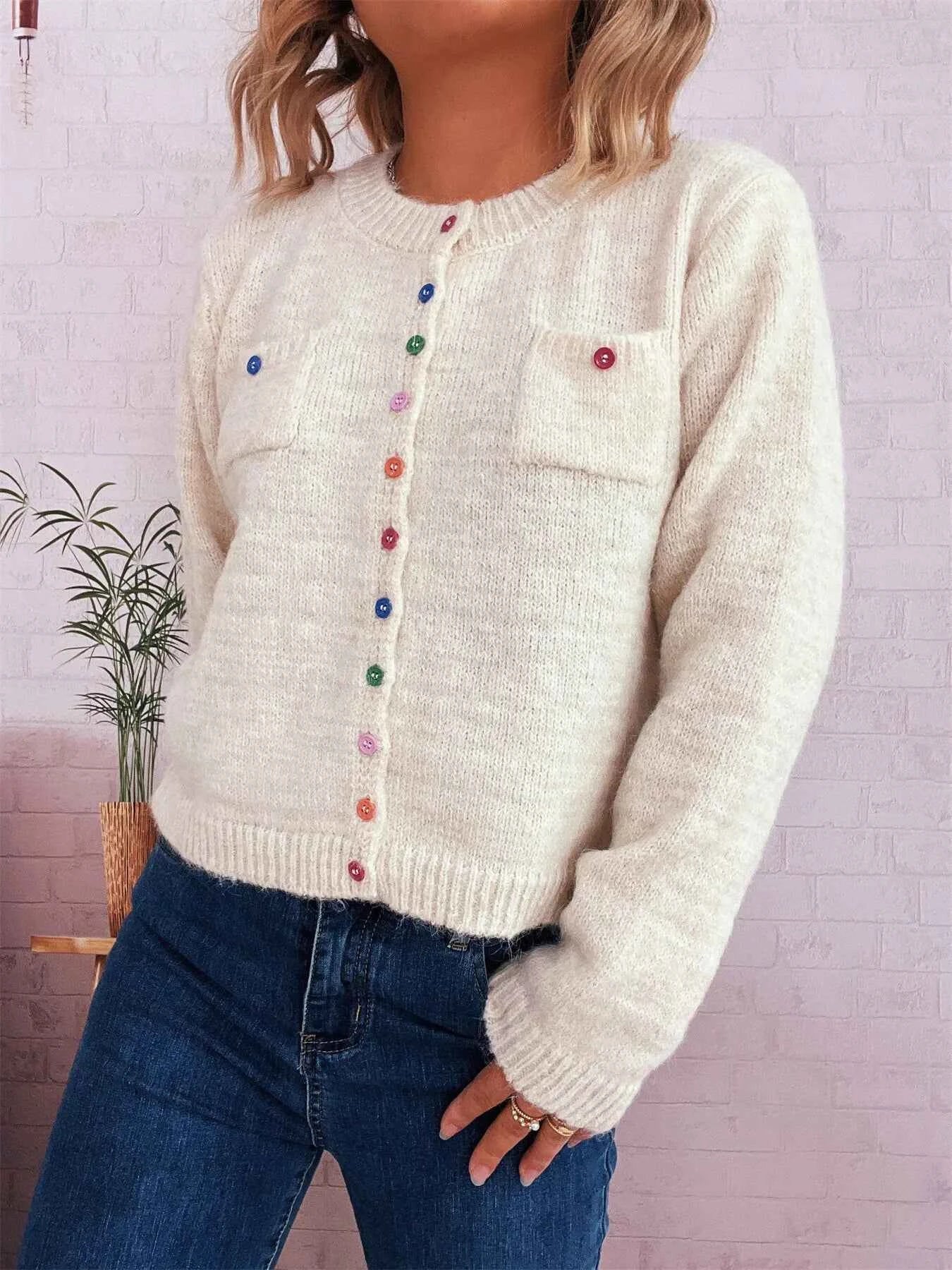 Button-Up Ribbed Hem Cardigan with Chest Pocket 8638ed30c39840d78cb2c0e328411e5f-Max-Origin