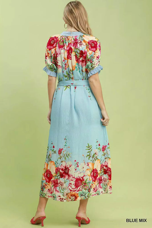 Mix Floral Border Print Midi Dress 863e469b-38fb-429c-9b68-9c1d4cacd02f-Max-Origin