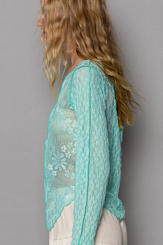 Exposed Seam Long Sleeve Lace Knit Top 864af800-a170-4808-8eec-6457fdee5788-Max