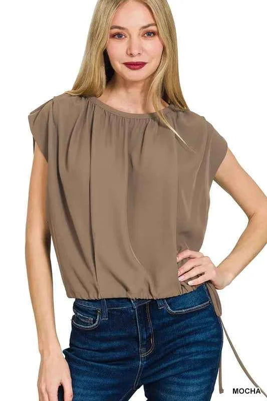 Zenana Woven Drawstring Tie Side Sleeveless Top 8659746117c04c9594c315e5ecf1f44f-Max-Origin