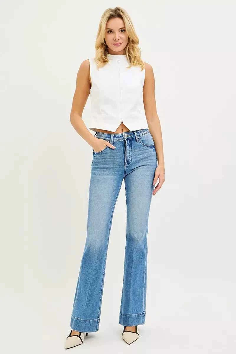 RISEN Tummy Control 4 Way Stretch Mid Rise Flare Jeans 865ab8ad1bd2448eac78625fe9986532-Max-Origin