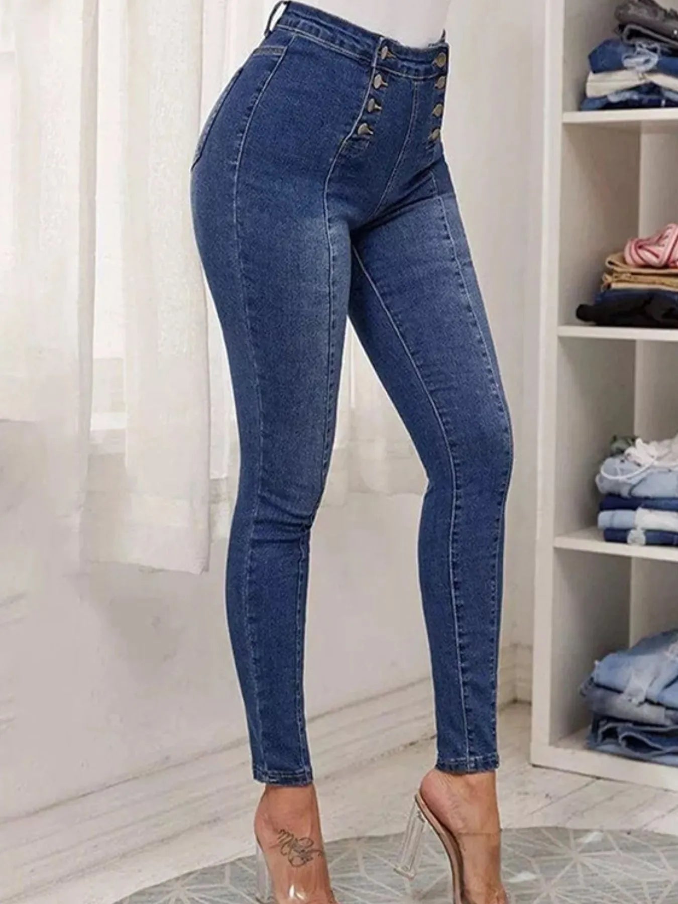Full Size High-Waisted Double-Breasted Skinny Jeans Plus Size 8660808a-904d-42c5-8d9e-b5ac16b1e909-Max-Origin