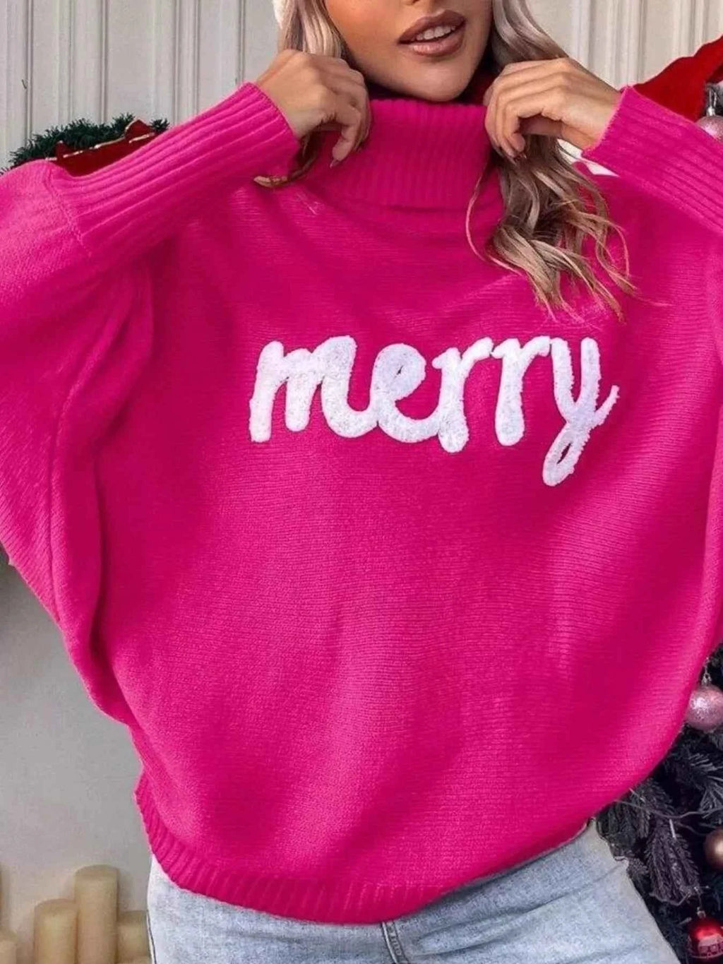 Merry Turtleneck Long Sleeve Christmas Sweater 866d67e0-2ce9-452c-b5f2-11d087a5fe4b-Max-Origin