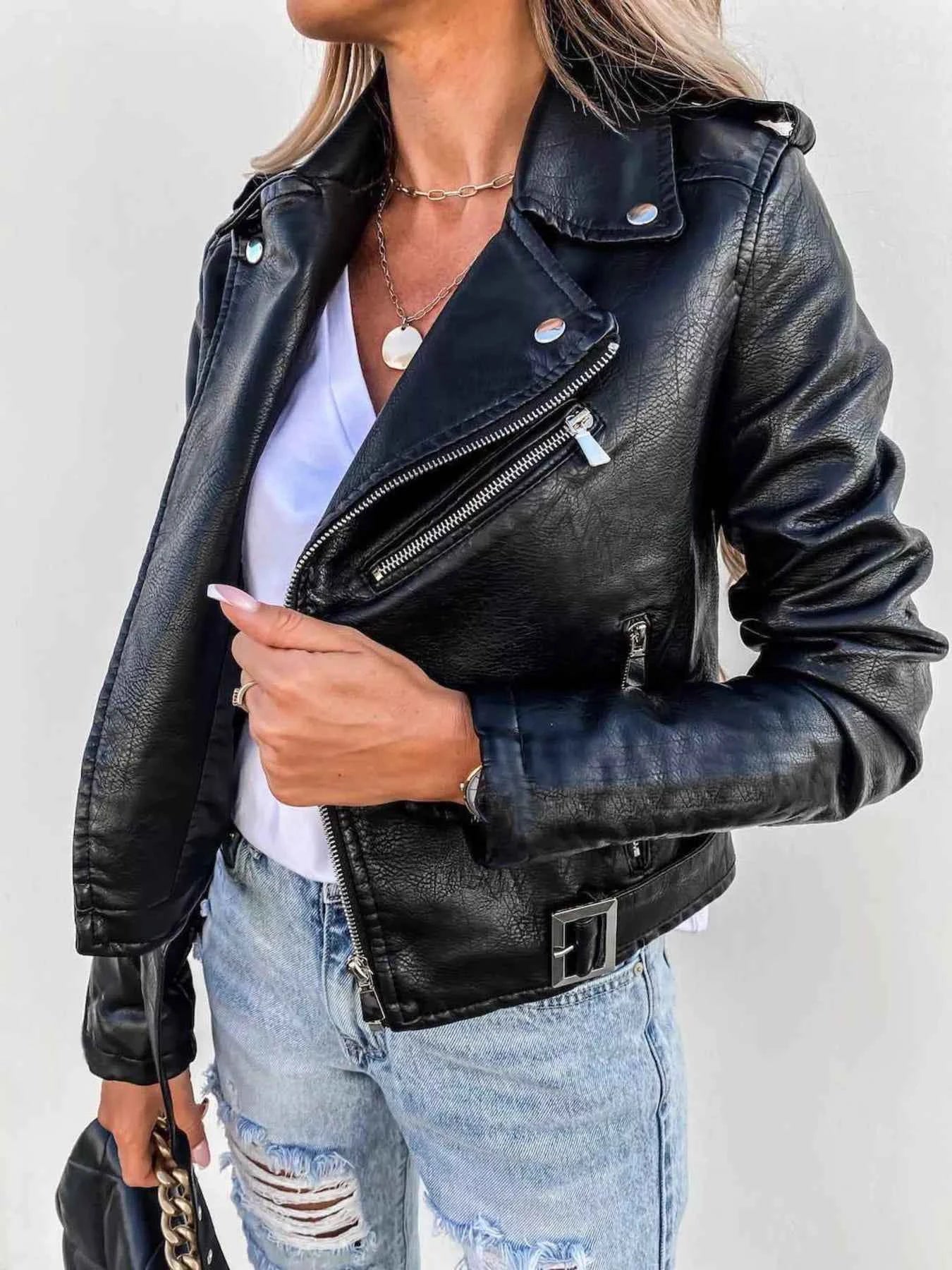 Full Size Zip Up Leather Motorcycle Biker Jacket Plus Size Black 866ef467e74b4b7dbe3af3b014cfaa6d-Max-Origin