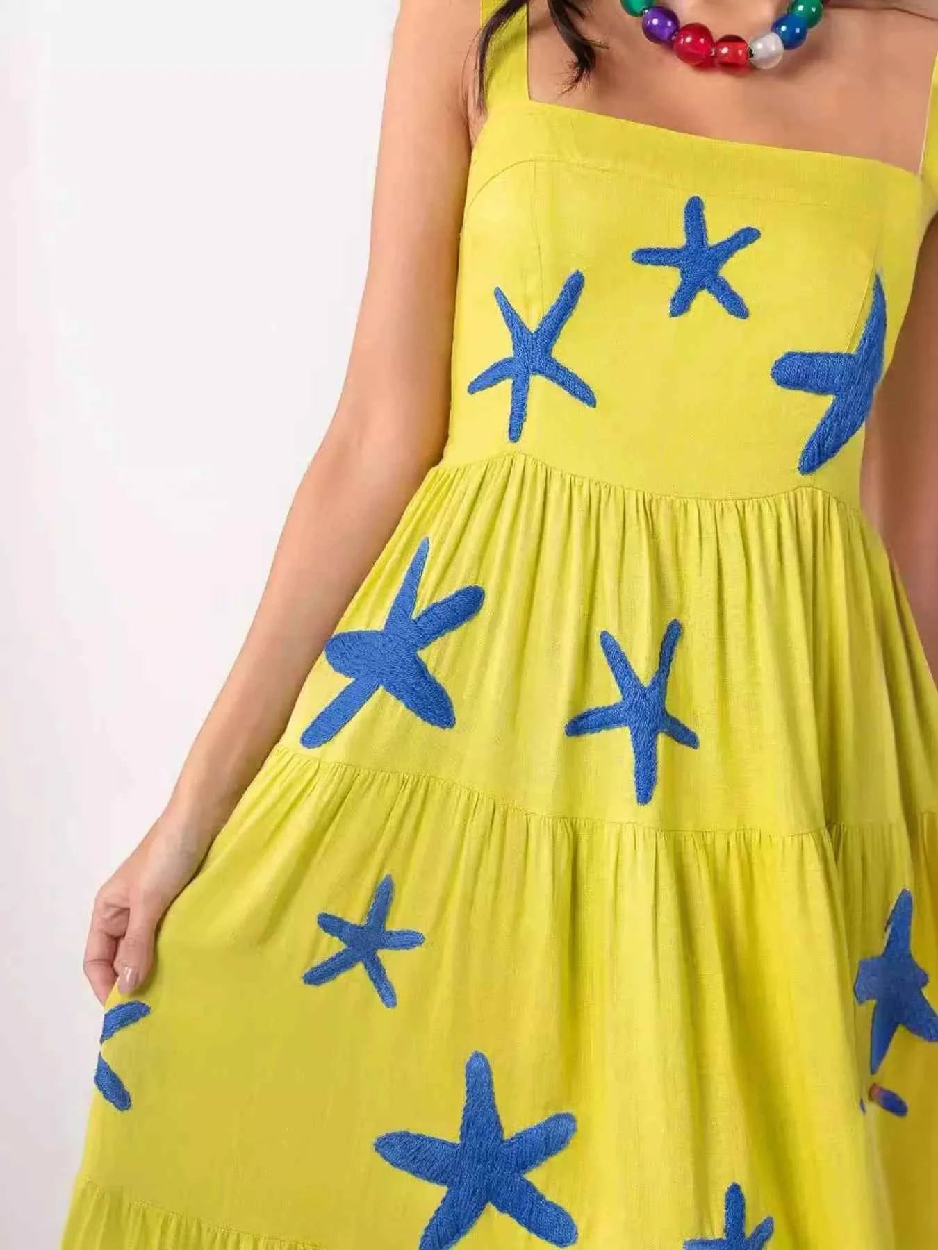 Embroidered Square Neck Tiered Maxi Cami Dress 867ce476-776c-4bda-9256-60dce83236f1-Max-Origin